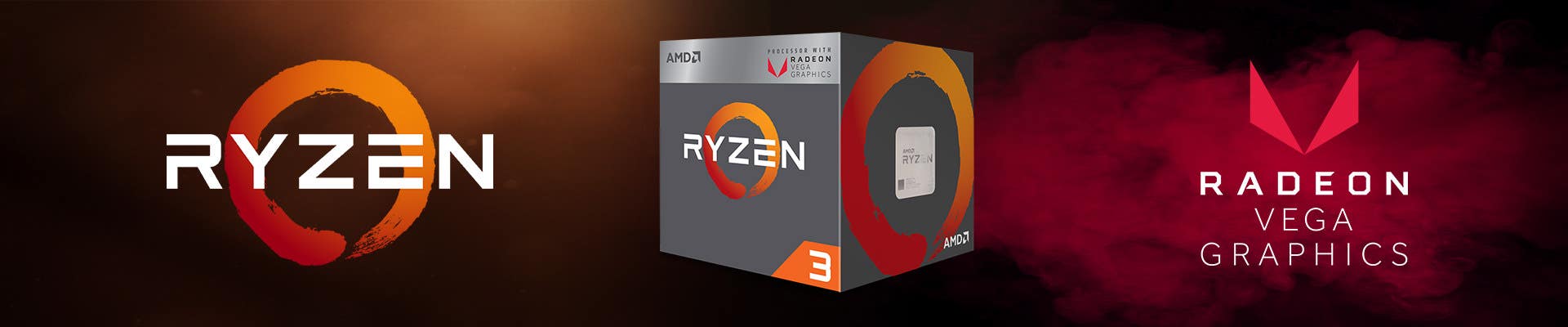 AMD ryzen vega graphics red banner